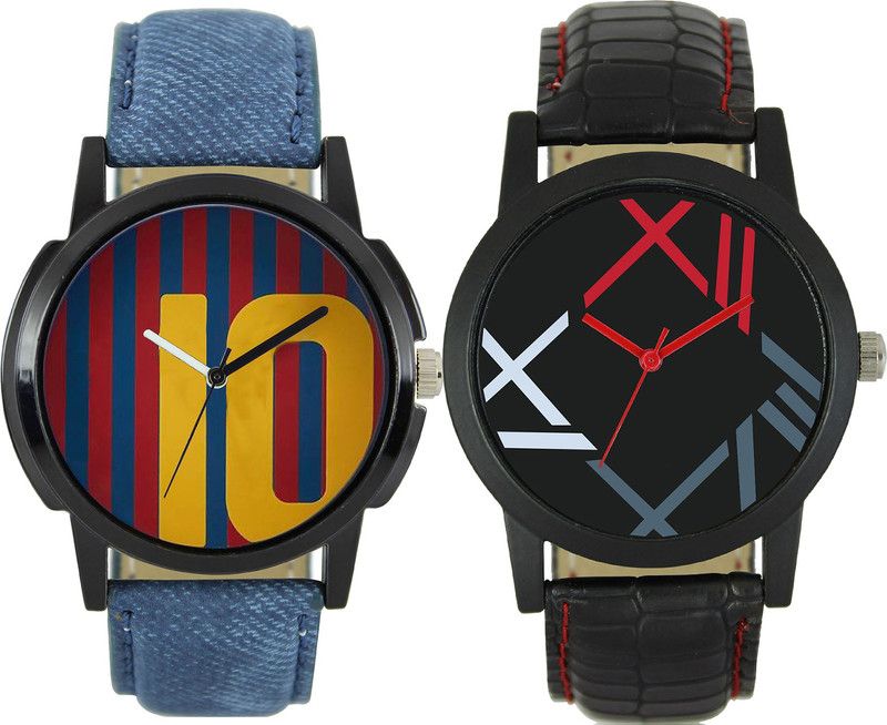 combo watch Analog Watch - For Boys Best Professional Messi Football Analogue Blue And Black Color Boys And Men Watch - BL46.10-BL46.12 (Combo Of 2 )