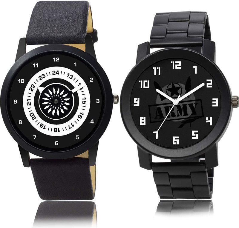 combo watch Analog Watch - For Boys Best Fancy Speedometer And Chain Watch Black Color Boys And Men Watch - B386-B993 (Combo Of 2 )