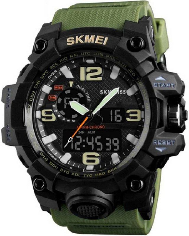 DIGITAL WATCH FOR COLLECTION Analog-Digital Watch - For Men AD1155 Thick Straps Analog-Digital Watch - For Men ( GREEN)