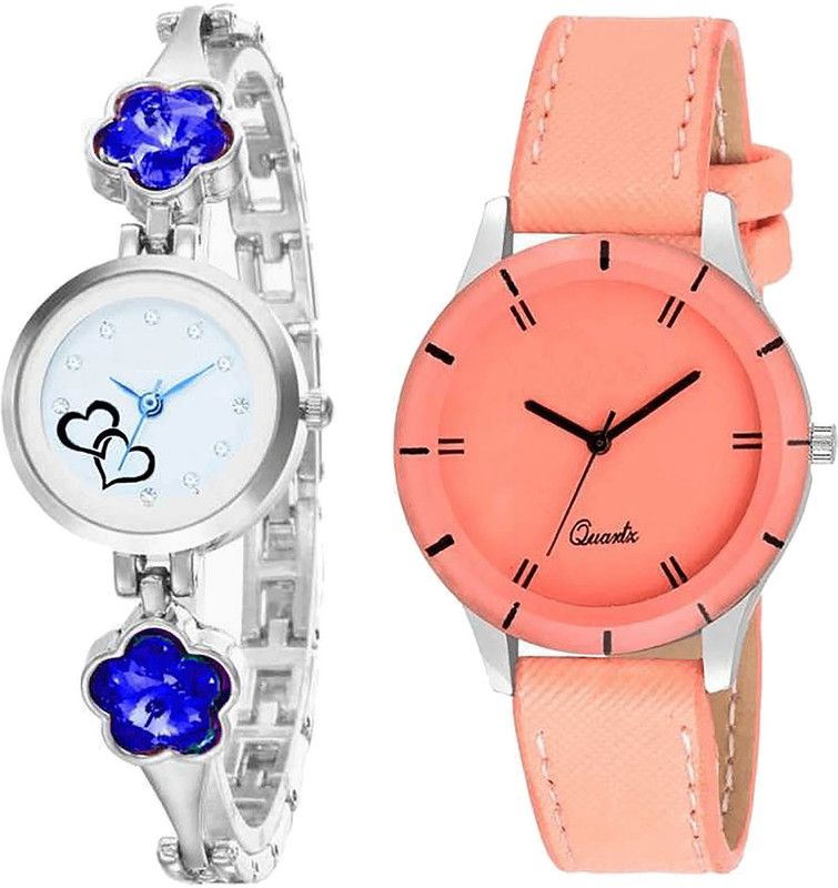 combo watch Analog Watch - For Girls Brand New Italian Designer Love Valentine Analogue Silver And Red Color Girls And Women Watch - G433-G270 (Combo of 2 )