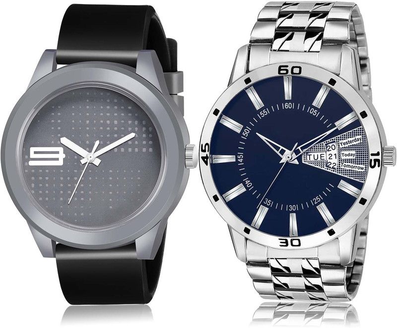 combo watch Analog Watch - For Men Contemporary Party Wedding Sports And Day And Date Chain Combo Watch For Boys And Men - BM109-BL46.102