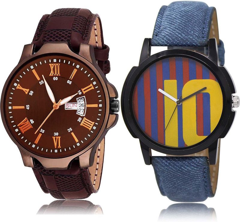 combo watch Analog Watch - For Boys & Girls New Present Day And Date And Messi Football Combo Watch For Boys And Men - BRM2-BL46.10