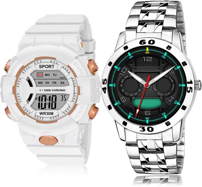 Analog-Digital Watch - For Boys Modish Love 2 Watch Combo For Boys And Men - DG37-(57-S-19)