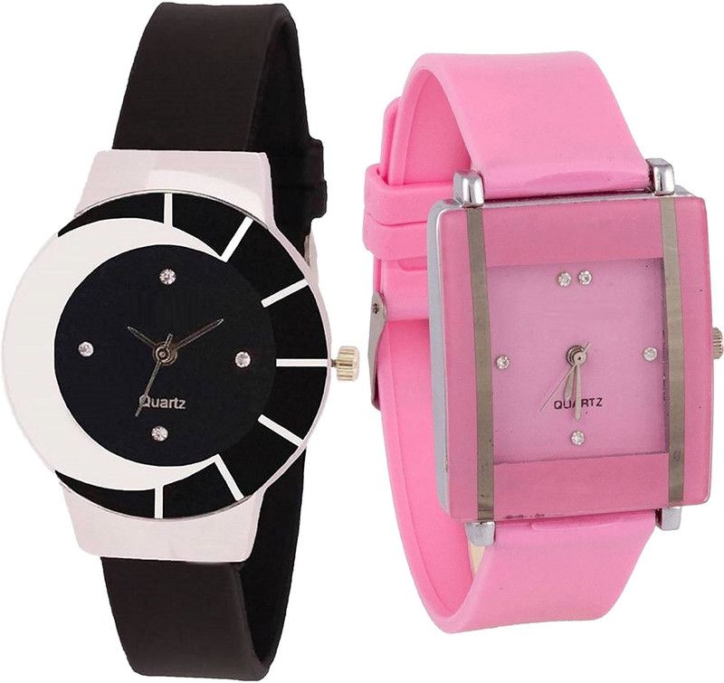 Analog Watch - For Women Brand New Analogue Black And Pink Color Combo Watch (G8-G14) For Girls And Women