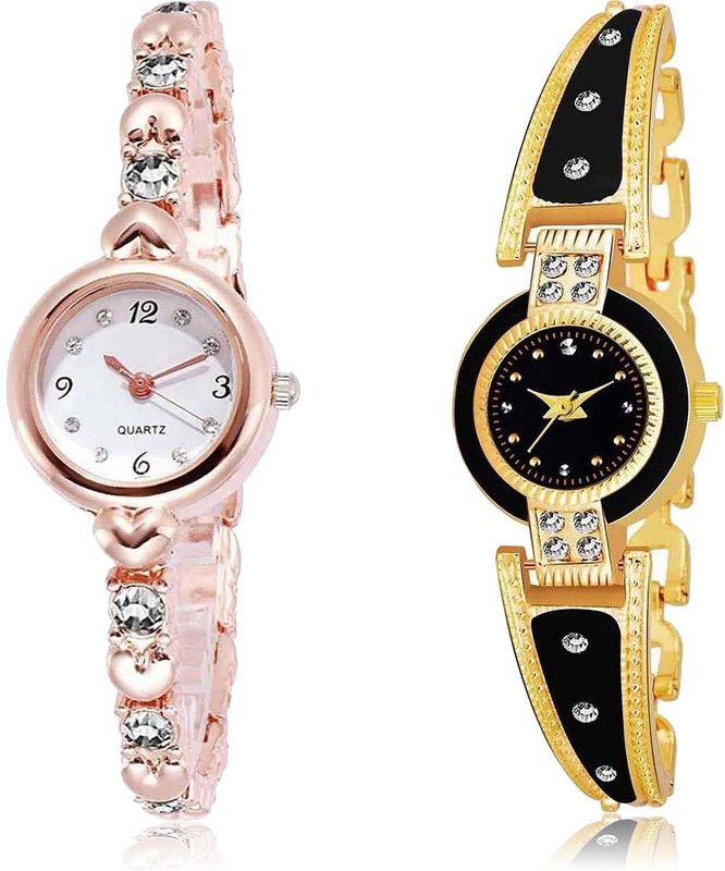 combo watch Analog Watch - For Girls Contemporary Luxury Stone And Royal Rajwadi Combo Watch For Girls And Women - G456-G444