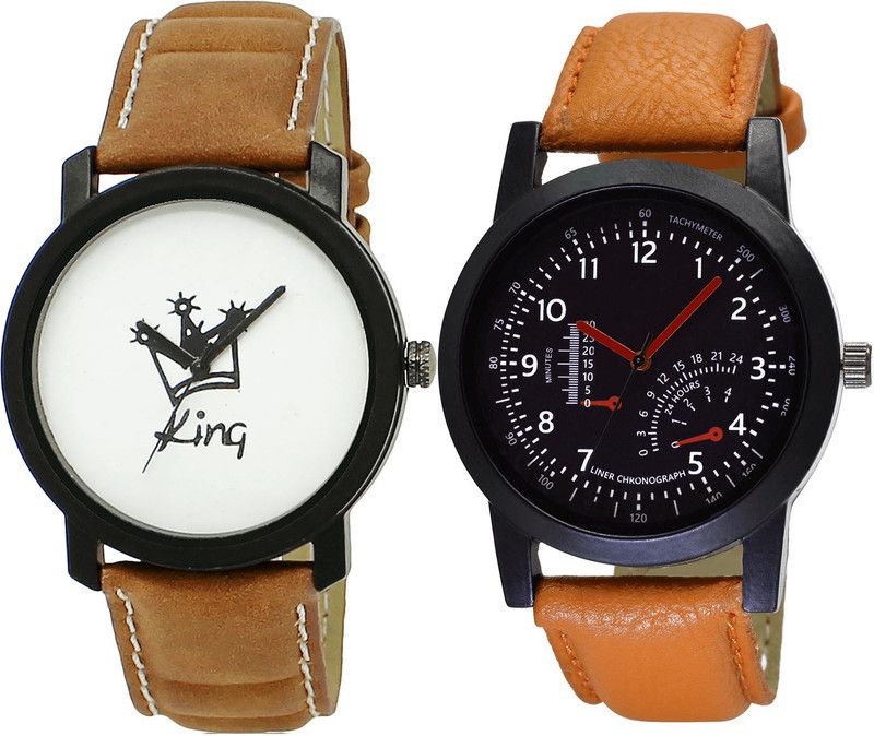 combo watch Analog Watch - For Girls Latest Collegian King Analogue Brown Color Boys And Men Watch - BL46.18-B29 (Combo Of 2 )