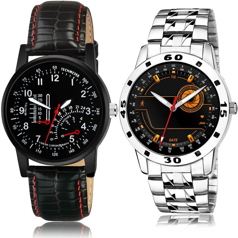Analog Watch - For Men Modish Wrist 2 Watch Combo For Boys And Men - B898-(52-S-19)