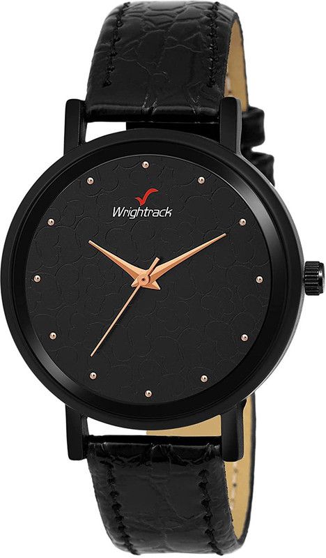 Analogue Quartz Movement Black Dial PU Leather Strap Wrist Watch for Women's Analog Watch - For Women WT919