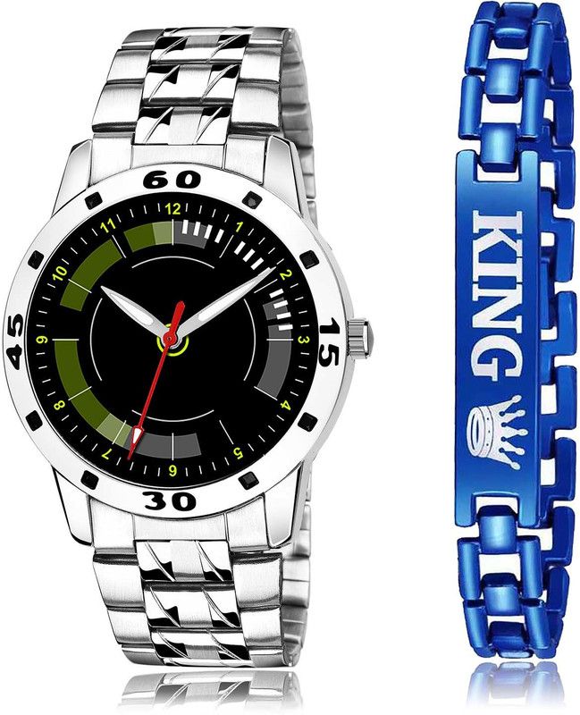 combo watch Analog Watch - For Men Treading Quartz Watch And King Bracelet Combo For Boys And Men - (43-S-19)-BX2