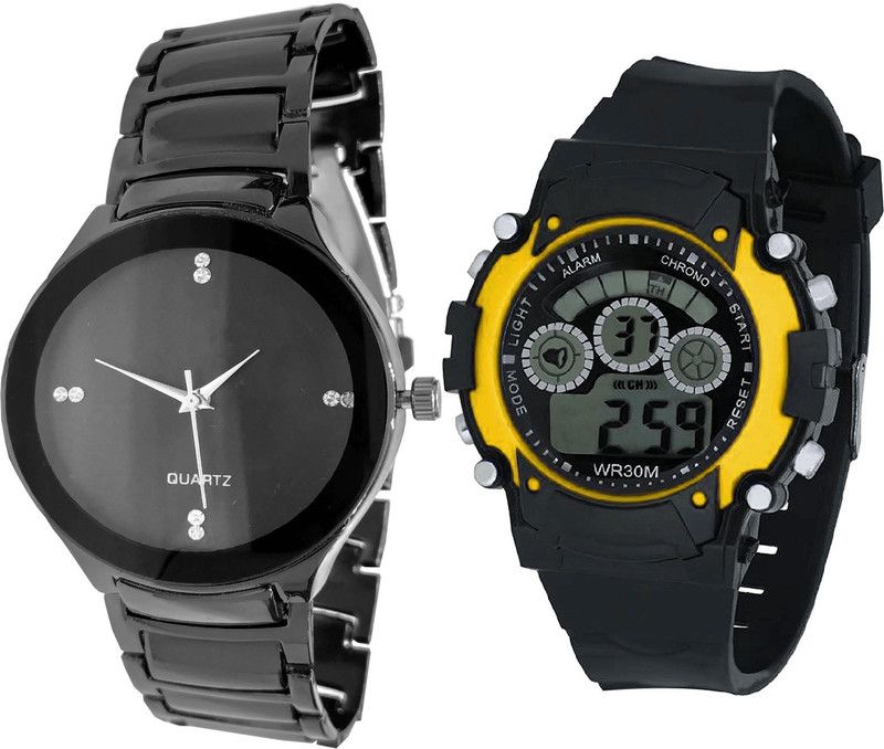 combo watch Analog Watch - For Girls Modern Valentine Kids Analogue Black Color Boys And Men Watch - B67-B6 (Combo Of 2 )