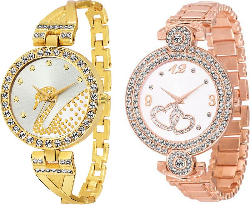 Analog Watch - For Women Combo pack 2 New Diamond Studded Watch For Girls & Women BB-07221
