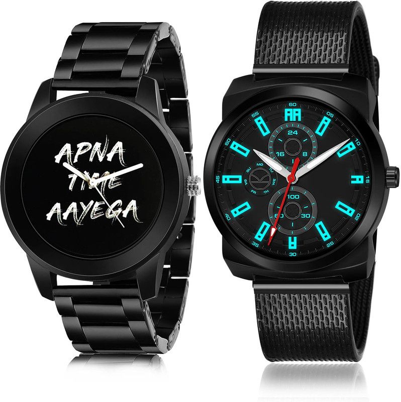 Analog Watch - For Men Modish Wrist 2 Watch Combo For Boys And Men - B415-(63-S-10)