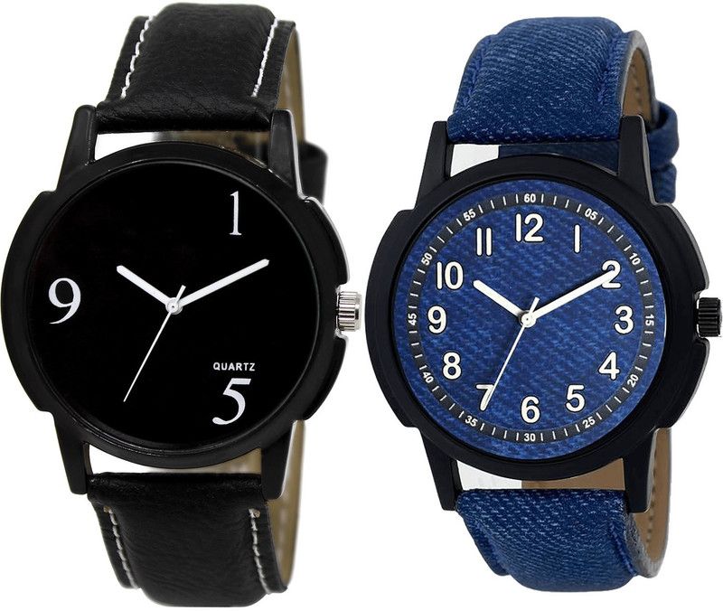 combo watch Analog Watch - For Girls New Tread Analogue Black And Blue Color Boys And Men Watch - BL46.6-B8 (Combo Of 2 )