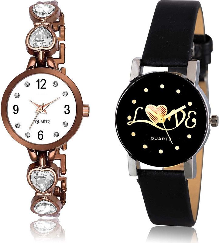 combo watch Analog Watch - For Girls New Style Love Heart And Love Valentine Combo Watch For Girls And Women - G500-G390