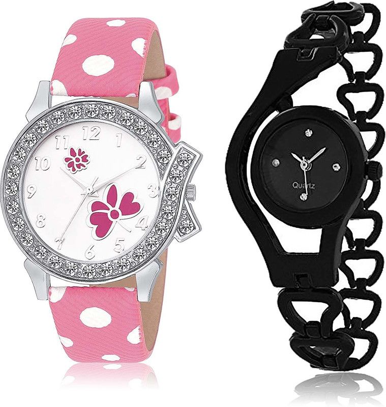 combo watch Analog Watch - For Women New Analogue Flower And Chain Combo Watch For Girls And Women - G486-G68