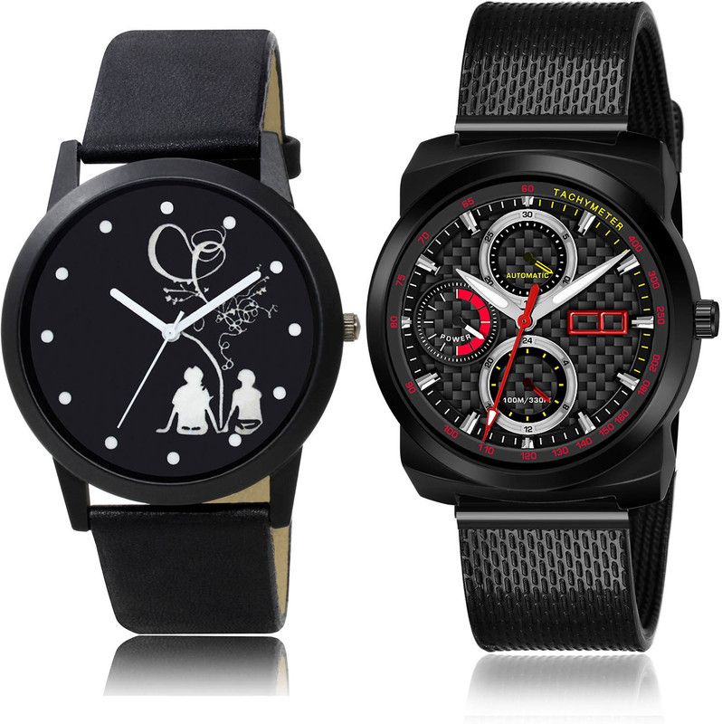 Analog Watch - For Men Latest Heart 2 Watch Combo For Boys And Men - BO46-(60-S-10)