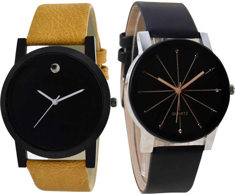 combo watch Analog Watch - For Girls Latest Chronograph Analogue Brown And Black Color Boys And Men Watch - B59-B51 (Combo Of 2 )
