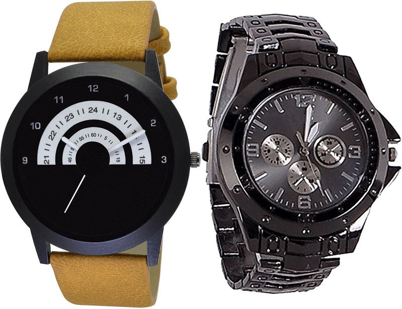 combo watch Analog Watch - For Girls Contemporary Exclusive Analogue Brown And Black Color Boys And Men Watch - B49-B70 (Combo Of 2 )