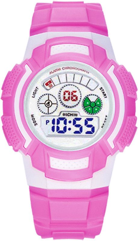 3-EYE Design Alarm & Multifunction Digital Watch - For Boys & Girls EF65112-3Pink