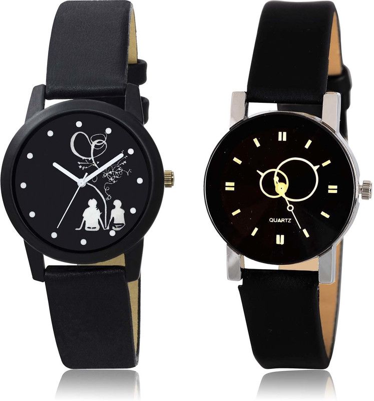 Analog Watch - For Women Brand New Analogue Love Valentine Couple And Geometric Design Combo Watch For Girls And Women - GO146-G386