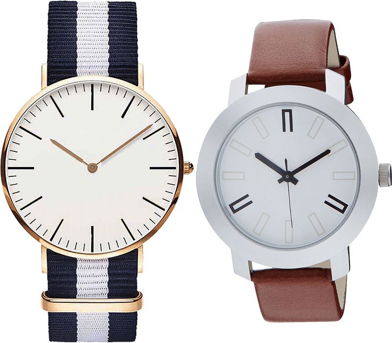 combo watch Analog Watch - For Girls Treading Analogue Analogue Blue And Brown Color Boys And Men Watch - B109-B44 (Combo Of 2 )