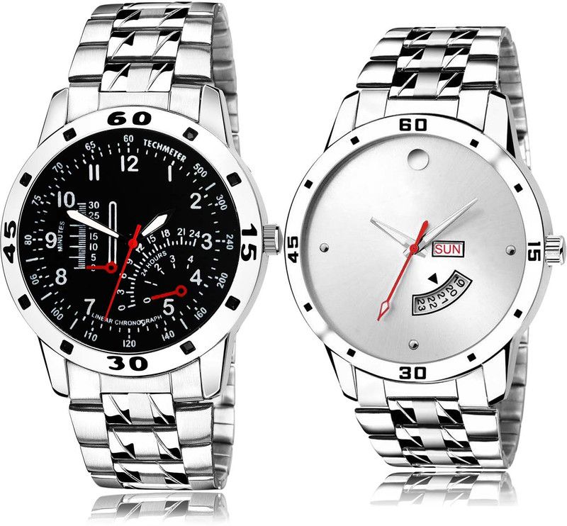 Analog Watch - For Men Contemporary Quartz Chain Watch And Day And Date Chain Watch Watch - B907-BL46.103 (Combo Of 2 )