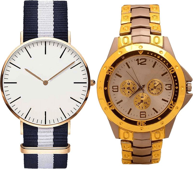 combo watch Analog Watch - For Girls Modern Unique Analogue Blue And Silver Color Boys And Men Watch - B109-B74 (Combo Of 2 )