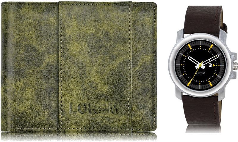 Combo Of Men Watch & Artificial Leather Wallet- Analog Watch - For Men FZ-WL18-LR44