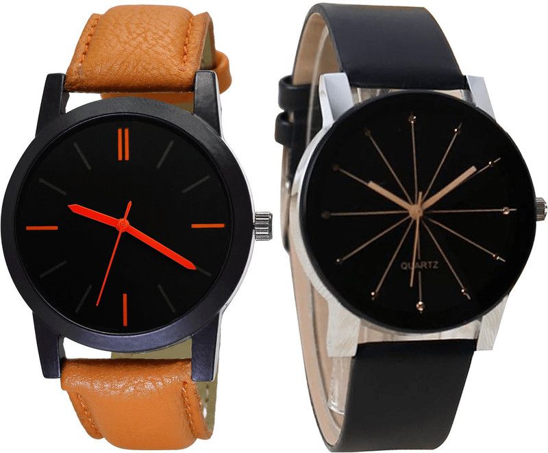 combo watch Analog Watch - For Girls New Designer Analogue Brown And Black Color Boys And Men Watch - B112-B51 (Combo Of 2 )