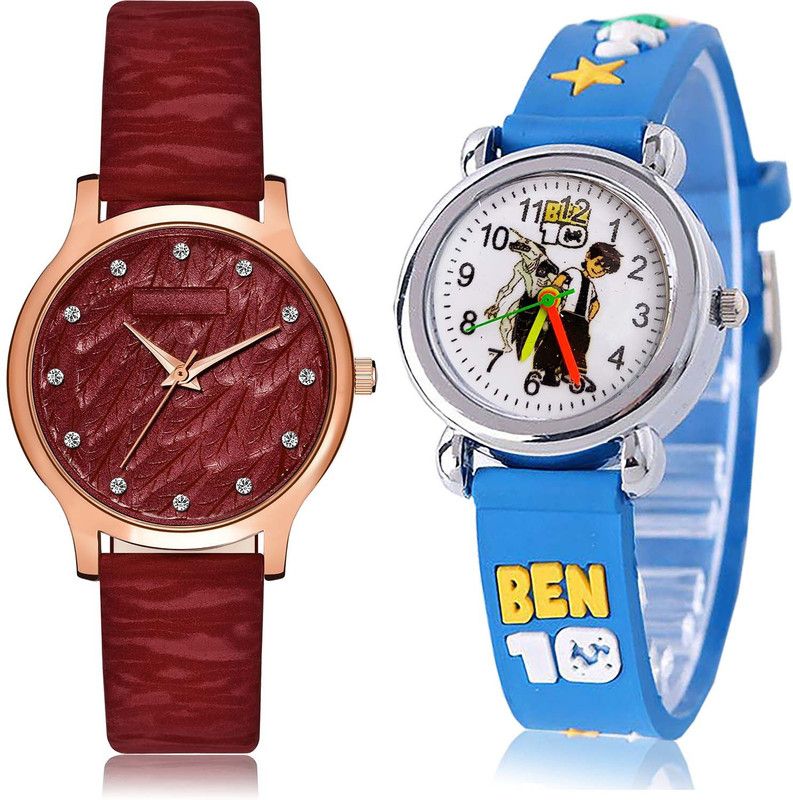 combo watch Analog Watch - For Girls Contemporary Designer Ben 10 Kids 2 Watch Combo For Girls And Women - GM333-GC99