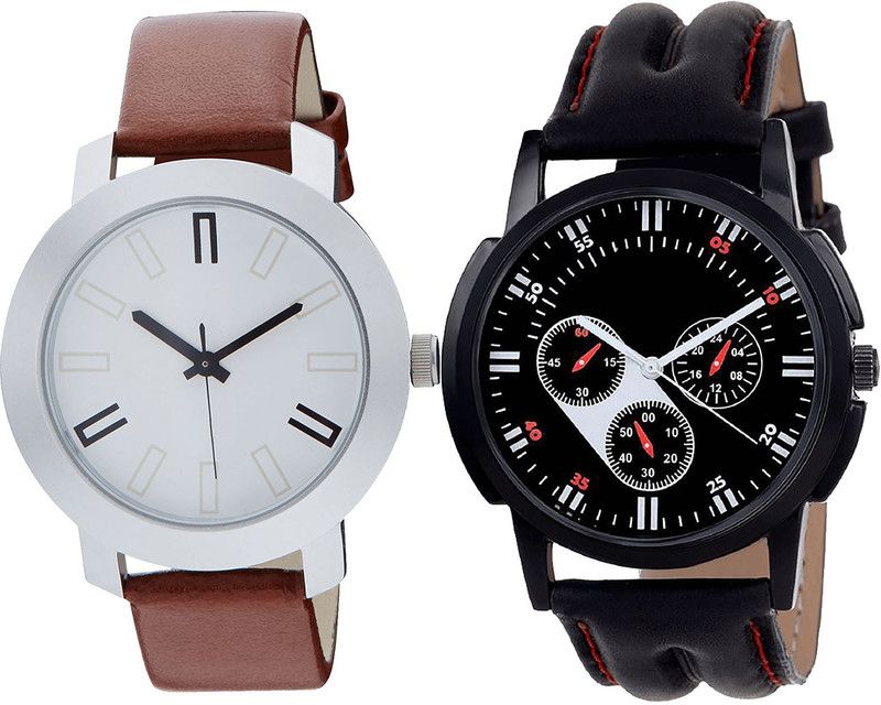 combo watch Analog Watch - For Girls Best Casual Analogue Brown And Black Color Boys And Men Watch - B44-B104 (Combo Of 2 )