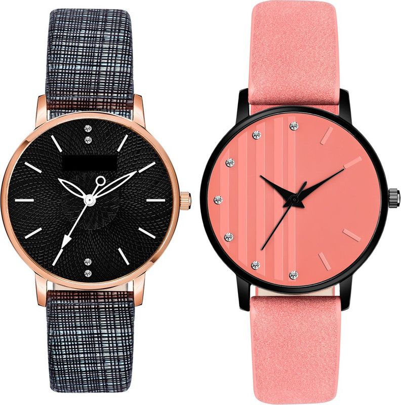 MT312323 Girls Attractive Leather Belt Combo (Pack of 2) Analog Watch - For Girls