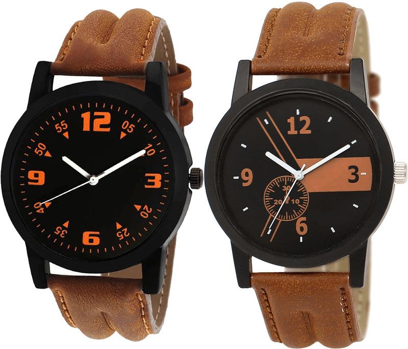 combo watch Analog Watch - For Girls Contemporary Wrist Analogue Brown Color Boys And Men Watch - B15-BL46.1 (Combo Of 2 )