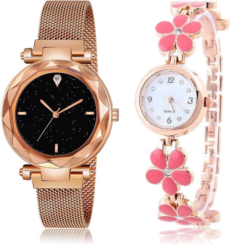 combo watch Analog Watch - For Girls Modern Stylish Magnet And Flower Combo Watch For Girls And Women - GC5-G461