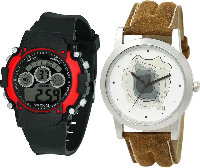 combo watch Analog Watch - For Girls Best Heart Kids Analogue Black And Brown Color Boys And Men Watch - B5-BL46.9 (Combo Of 2 )