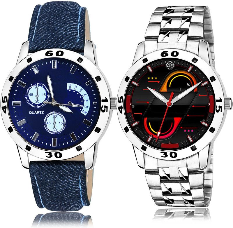 Analog Watch - For Men Treading Fashionable 2 Watch Combo For Boys And Men - B57-(1-S-19)