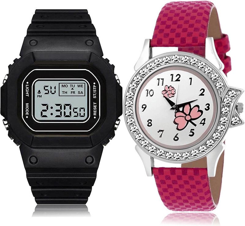 Analog-Digital Watch - For Girls Brand New Designer 2 Watch Combo For Women And Girls - DG28-G128