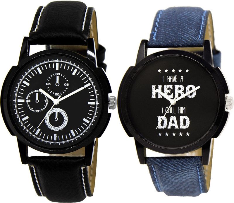 combo watch Analog Watch - For Girls Best Gift Analogue Black And Blue Color Boys And Men Watch - BL46.13-BL46.7 (Combo Of 2 )
