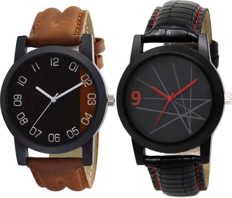 combo watch Analog Watch - For Girls Brand New Analogue Analogue Brown And Black Color Boys And Men Watch - B36-BL46.8 (Combo Of 2 )