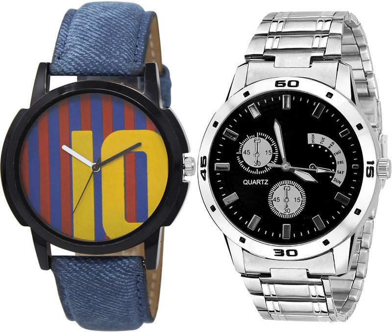 combo watch Analog Watch - For Girls Treading Style Messi Football Analogue Blue And Silver Color Boys And Men Watch - BL46.10-B83 (Combo Of 2 )