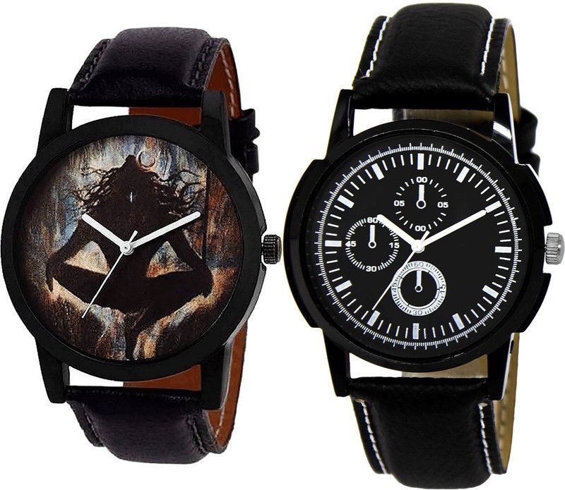 combo watch Analog Watch - For Girls Modish Present Mahadev Analogue Black Color Boys And Men Watch - B24-BL46.13 (Combo Of 2 )