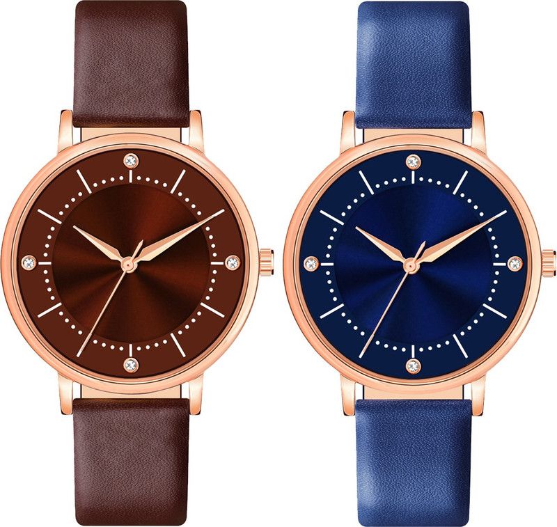 MT514515 Girls Attractive Leather Belt Combo (Pack of 2) Analog Watch - For Girls