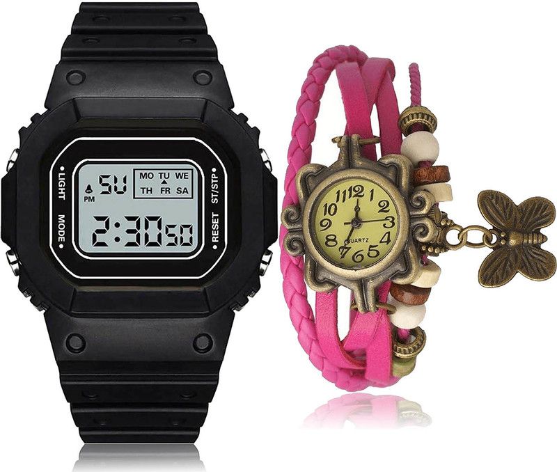 Analog-Digital Watch - For Girls Modern Present 2 Watch Combo For Women And Girls - DG28-G63