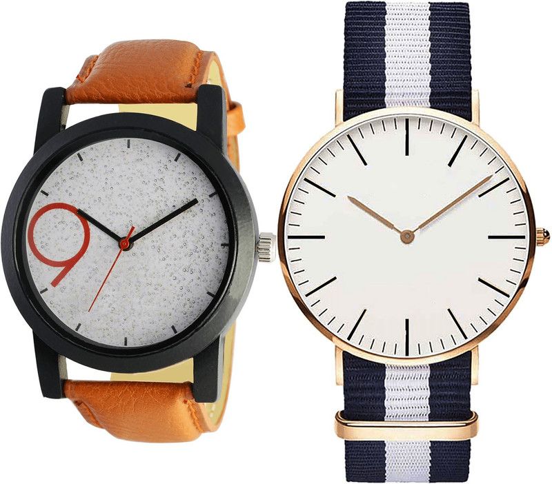 combo watch Analog Watch - For Girls Contemporary Tread Analogue Brown And Blue Color Boys And Men Watch - B33-B109 (Combo Of 2 )