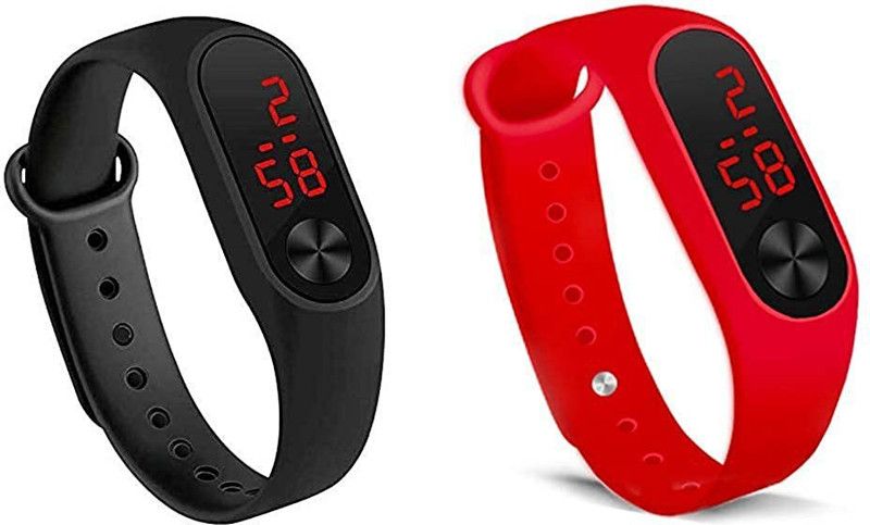 LED Digital Black Dial Bracelet Kids Combo Watch for Boys & Girls (Pack of 2) watches Digital Watch - For Boys & Girls