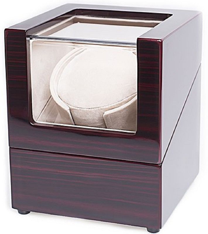 Medetai Watch Winder ,LT Wooden Automatic Rotation 1+0 Watch Winder Storage Case Display Box (Outside and inside are white) WATCH WINDER 2160 Watch Winder  (Brown)