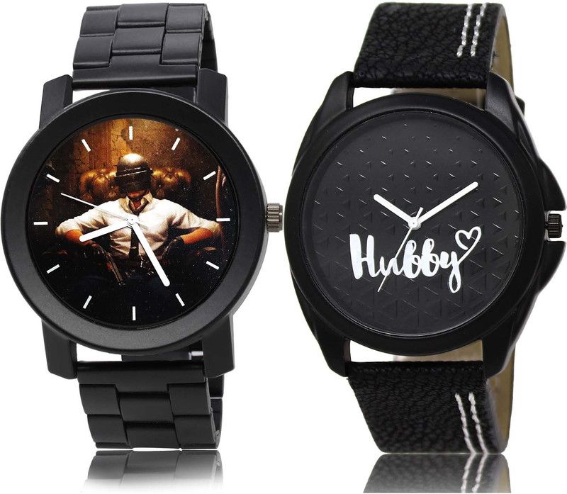 combo watch Analog Watch - For Boys Best Party Wedding Pubg Military Army Chain Watch And Hubby Black Color Boys And Men Watch - B452-BL46.31 (Combo Of 2)