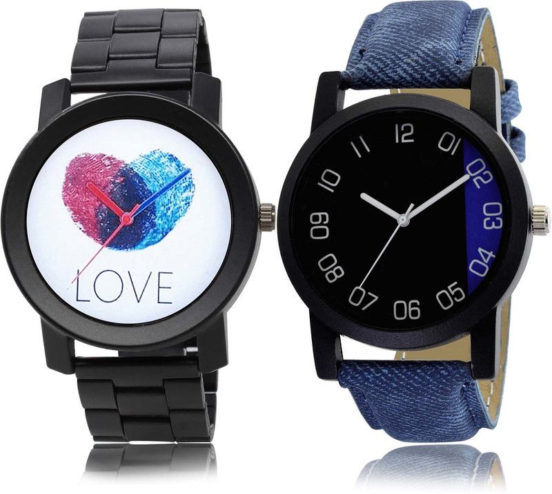 combo watch Analog Watch - For Boys Latest Quartz Love Fingerprints Chain Watch Watch - B813-B37 (Combo Of 2 )