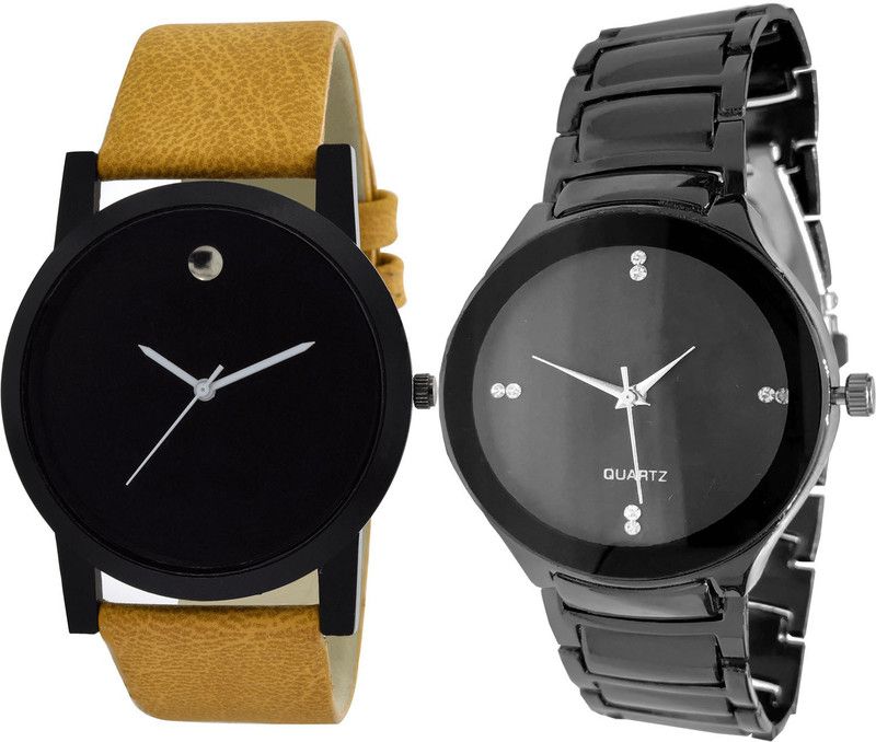 combo watch Analog Watch - For Girls Latest Collection Analogue Brown And Black Color Boys And Men Watch - B59-B67 (Combo Of 2 )