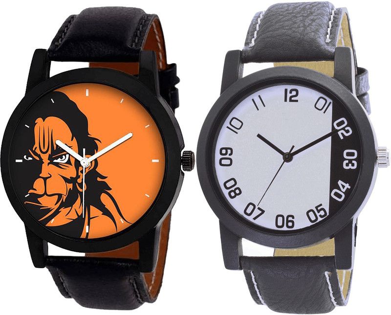 combo watch Analog Watch - For Girls Brand New Quartz Hanuman Analogue Black Color Boys And Men Watch - B26-B41 (Combo Of 2 )